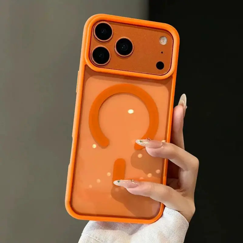 Premium Cherry Red Minimalist Magnetic Phone Case - Slim Burgundy Macaron Design with Holographic Accent, Protective Soft-Touch Cover, Compatible with iPhone 18 Pro Max/17/16 Pro Max/15 Plus/14 Pro/13/12/11/X/Xs/Xs Max