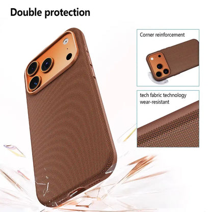 MagSafe-Compatible Woven Texture Star Cellphone Case for iPhone 18 Pro Max and 17-13 Pro Max, Drop-Resistant, Shockproof, Anti-Slip, with Raised Camera Edges and Elegant Retro Bag-Inspired Design