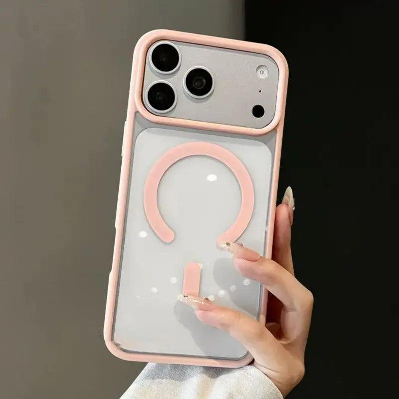 Premium Cherry Red Minimalist Magnetic Phone Case - Slim Burgundy Macaron Design with Holographic Accent, Protective Soft-Touch Cover, Compatible with iPhone 18 Pro Max/17/16 Pro Max/15 Plus/14 Pro/13/12/11/X/Xs/Xs Max