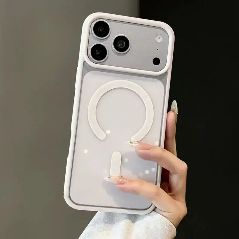 Premium Cherry Red Minimalist Magnetic Phone Case - Slim Burgundy Macaron Design with Holographic Accent, Protective Soft-Touch Cover, Compatible with iPhone 18 Pro Max/17/16 Pro Max/15 Plus/14 Pro/13/12/11/X/Xs/Xs Max