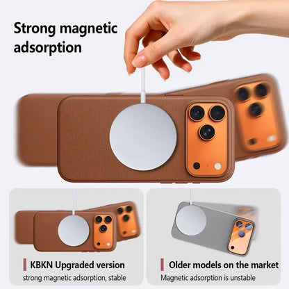 MagSafe-Compatible Woven Texture Star Cellphone Case for iPhone 18 Pro Max and 17-13 Pro Max, Drop-Resistant, Shockproof, Anti-Slip, with Raised Camera Edges and Elegant Retro Bag-Inspired Design