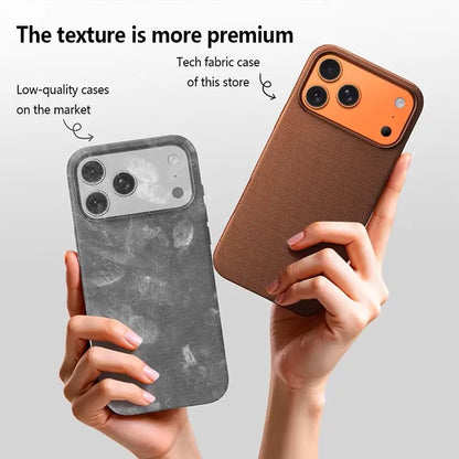 MagSafe-Compatible Woven Texture Star Cellphone Case for iPhone 18 Pro Max and 17-13 Pro Max, Drop-Resistant, Shockproof, Anti-Slip, with Raised Camera Edges and Elegant Retro Bag-Inspired Design