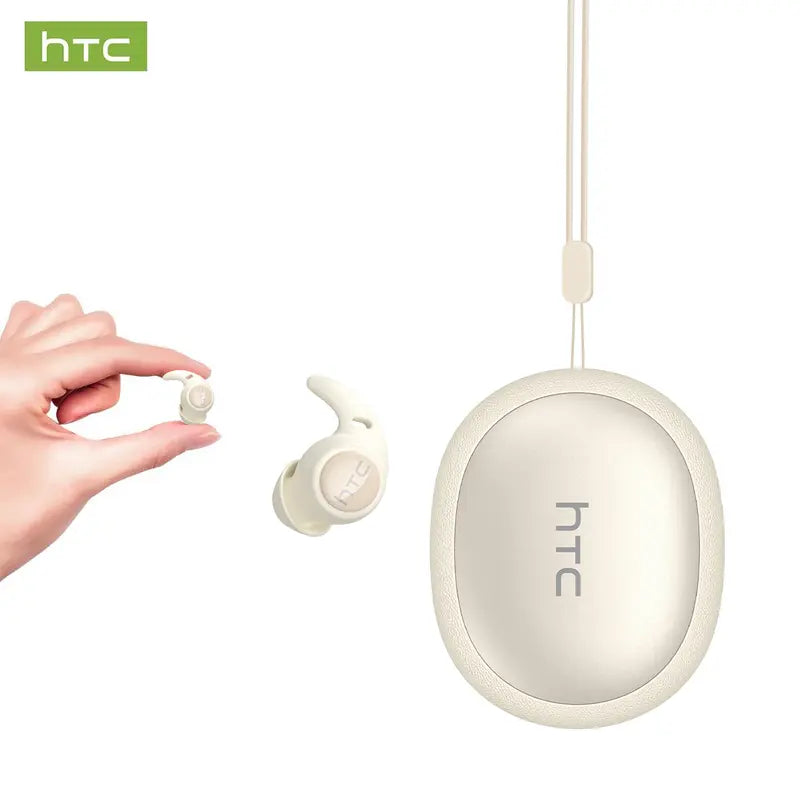 HTC NE76 Bluetooth 6.0 Wireless Earbuds - Metal In-Ear Mini Invisible Headset with 20kHz Audio, Lithium-Ion Battery, Noise Isolation, Comfortable for Side Sleepers, Ideal Travel Accessory