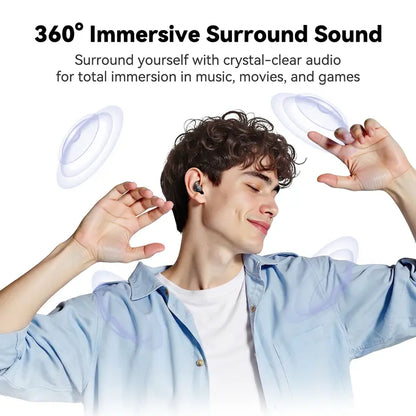 HTC NE76 Bluetooth 6.0 Wireless Earbuds - Metal In-Ear Mini Invisible Headset with 20kHz Audio, Lithium-Ion Battery, Noise Isolation, Comfortable for Side Sleepers, Ideal Travel Accessory