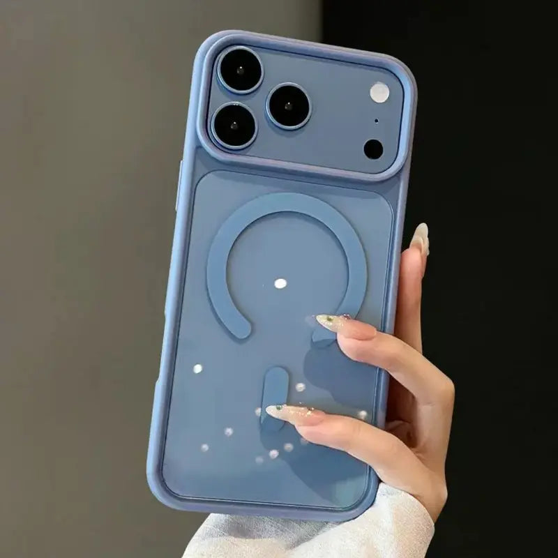 Premium Cherry Red Minimalist Magnetic Phone Case - Slim Burgundy Macaron Design with Holographic Accent, Protective Soft-Touch Cover, Compatible with iPhone 18 Pro Max/17/16 Pro Max/15 Plus/14 Pro/13/12/11/X/Xs/Xs Max