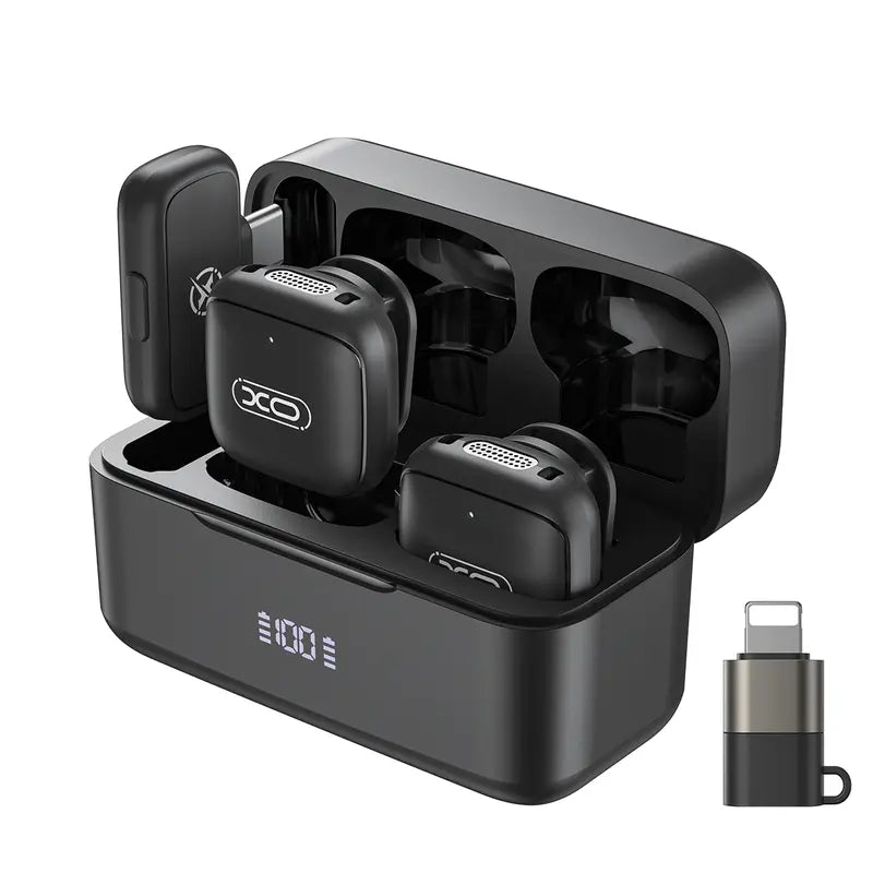 Compact Wireless Lavalier Microphone with Charging Case - Wireless Lapel Mic for Cells, Plug & Play, 131Ft Range, 20H Battery, Audio Recording, Mini Vlogging Equipment for Content Creation