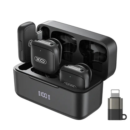 Compact Wireless Lavalier Microphone with Charging Case - Wireless Lapel Mic for Cells, Plug & Play, 131Ft Range, 20H Battery, Audio Recording, Mini Vlogging Equipment for Content Creation